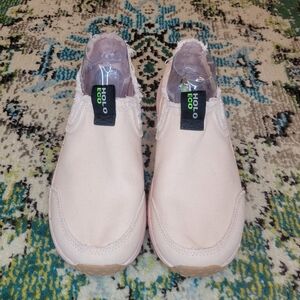 HOLO Athena Mocs‎ Baby Pink Recycled Canvas Foot Wear, Size US Womens 12
